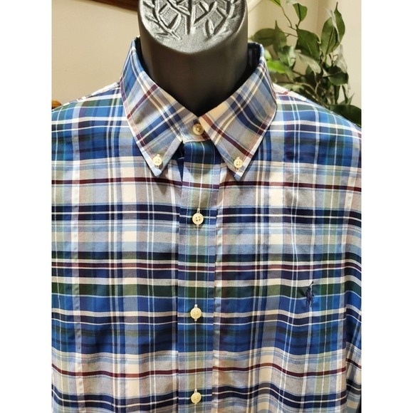 Polo Ralph Lauren Men Blue Polyester Collared Long Sleeve Buttons Down Shirt XL - Picture 2 of 11